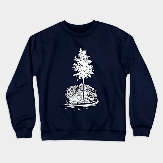 Tree and flowerbed on a moonlit night. Crewneck Sweatshirt by ElizabethArt